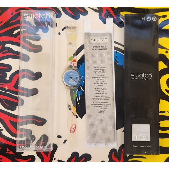 Swatch watch DIBUJOS GK420 2000 Standard Gents Swiss Made New old stock - Picture 2 of 10